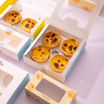 Matt Lamination Cake Packaging Box per Offset Printing Egg Tart Packaging