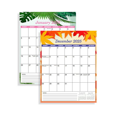 Calendari da scrivania personalizzati a marchio aziendale 12 x 12 pollici Fine mese Dicembre Disegno personalizzato e personalizzato per il tuo business