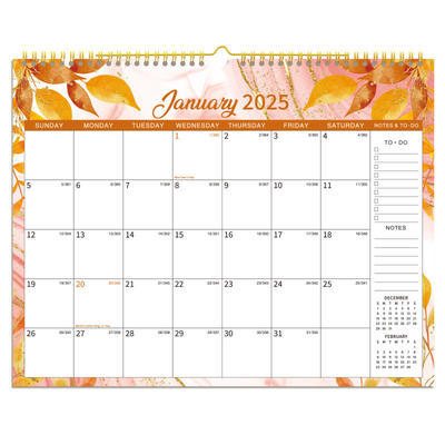 Stampa a colori personalizzata calendario murale con carta lucida e forma retangolare