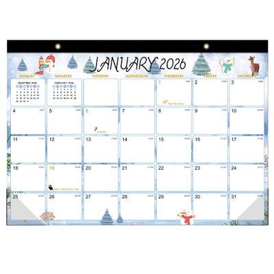 Calendari da scrivania personalizzati a marchio aziendale da 12 x 12 pollici personalizzabili per obiettivi di marketing