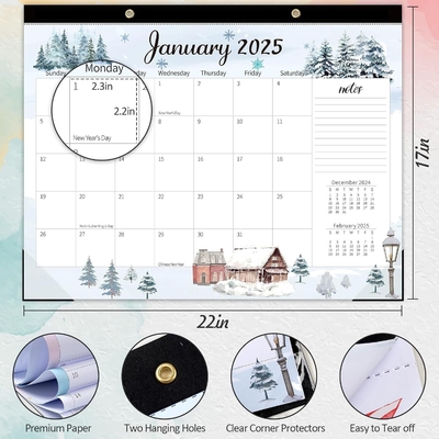 Fine mese Dicembre Calendario murale personalizzato