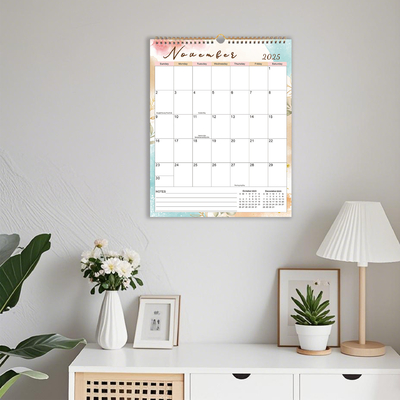 Calendario murale personalizzabile con layout di visualizzazione mensile e legame a spirale