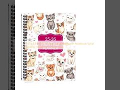 Quaderno vintage con spirale, copertina rigida, 5.8 x 8.3 pollici, rilegatura a spirale, stile vintage