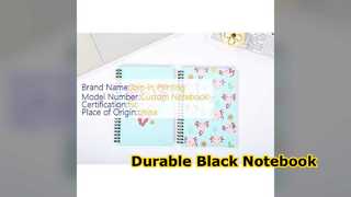 Quaderno a spirale nero, durevole, copertina rigida, appunti per schizzi