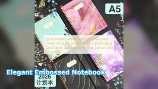 Quaderno con copertina rigida a spirale elegante in rilievo